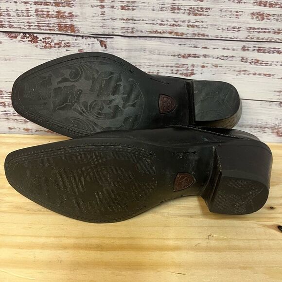 ARIAT 13301 WESTERN COWBOY MULE BOOTIE POINTY TOE BLACK TURQUOISE WOMEN’S 7B - Picture 10 of 12